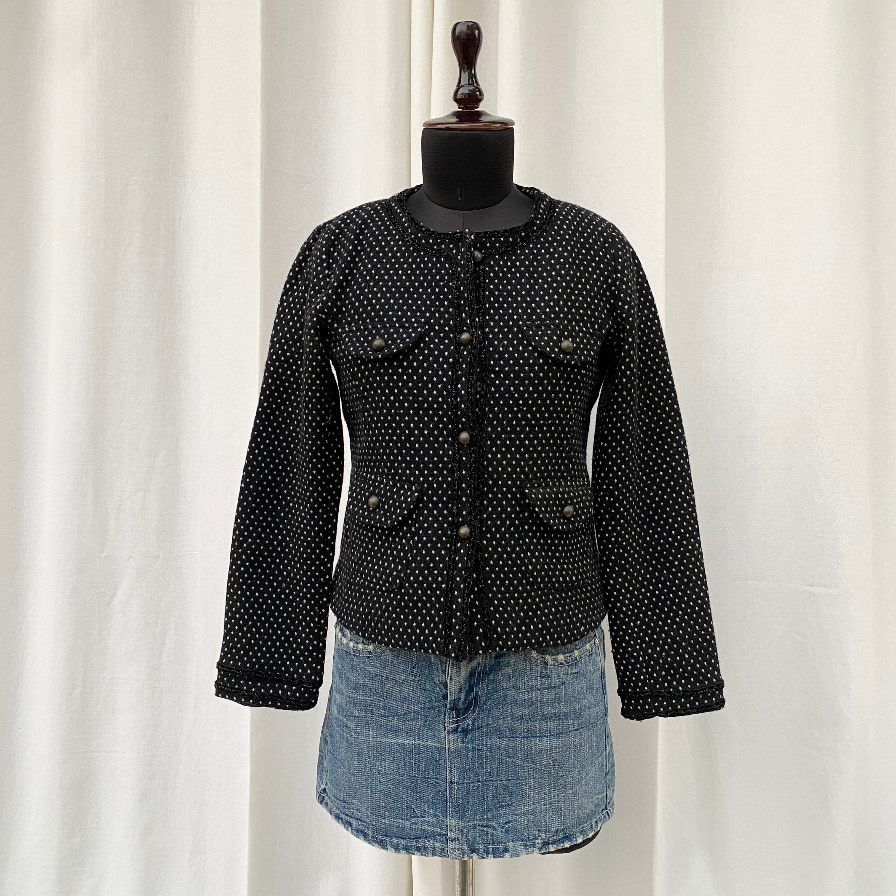 POLKA DOT TWEED JACKET (XS/S)