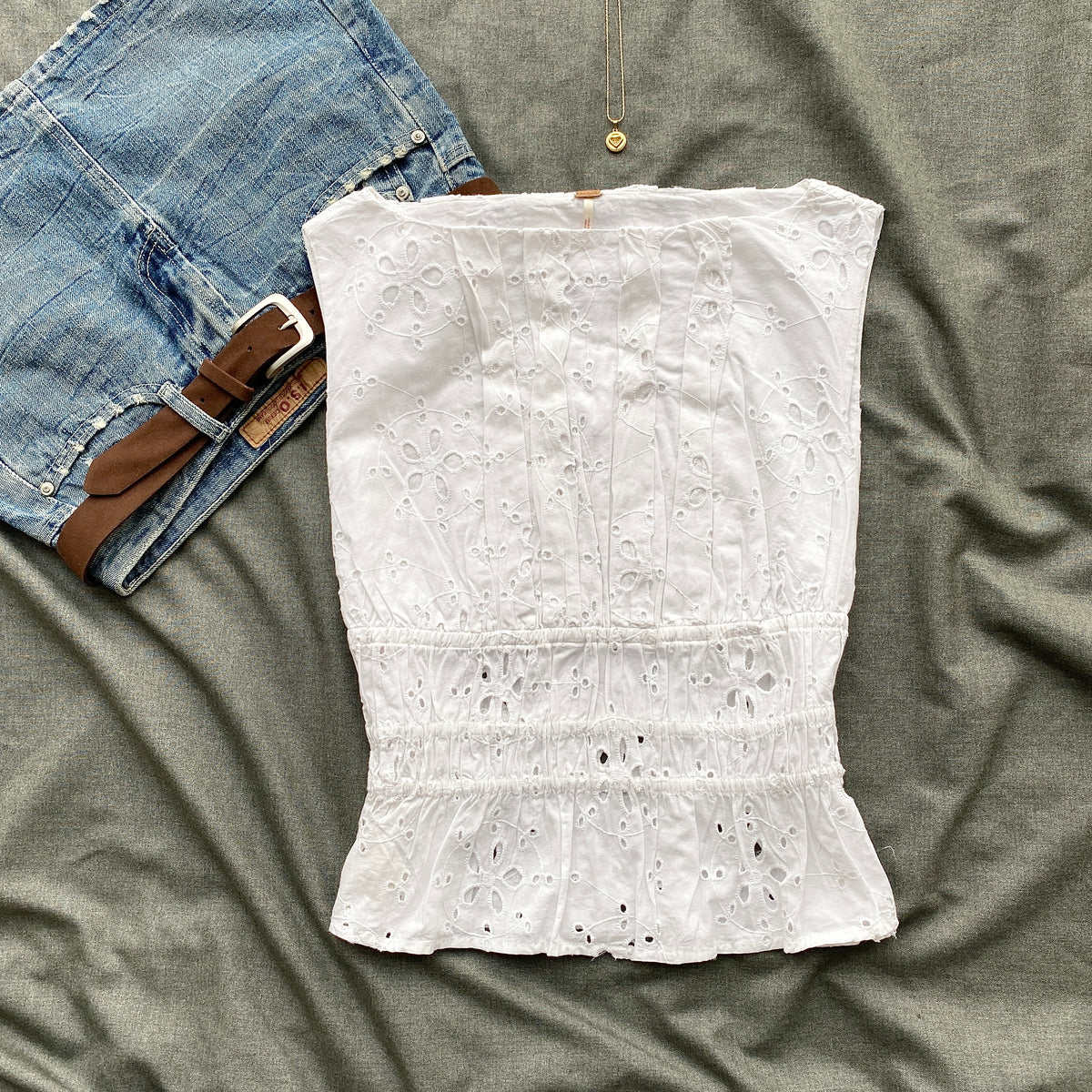 WHITE EYELET TOP FROM FREE PEOPLE (Two sizes)
