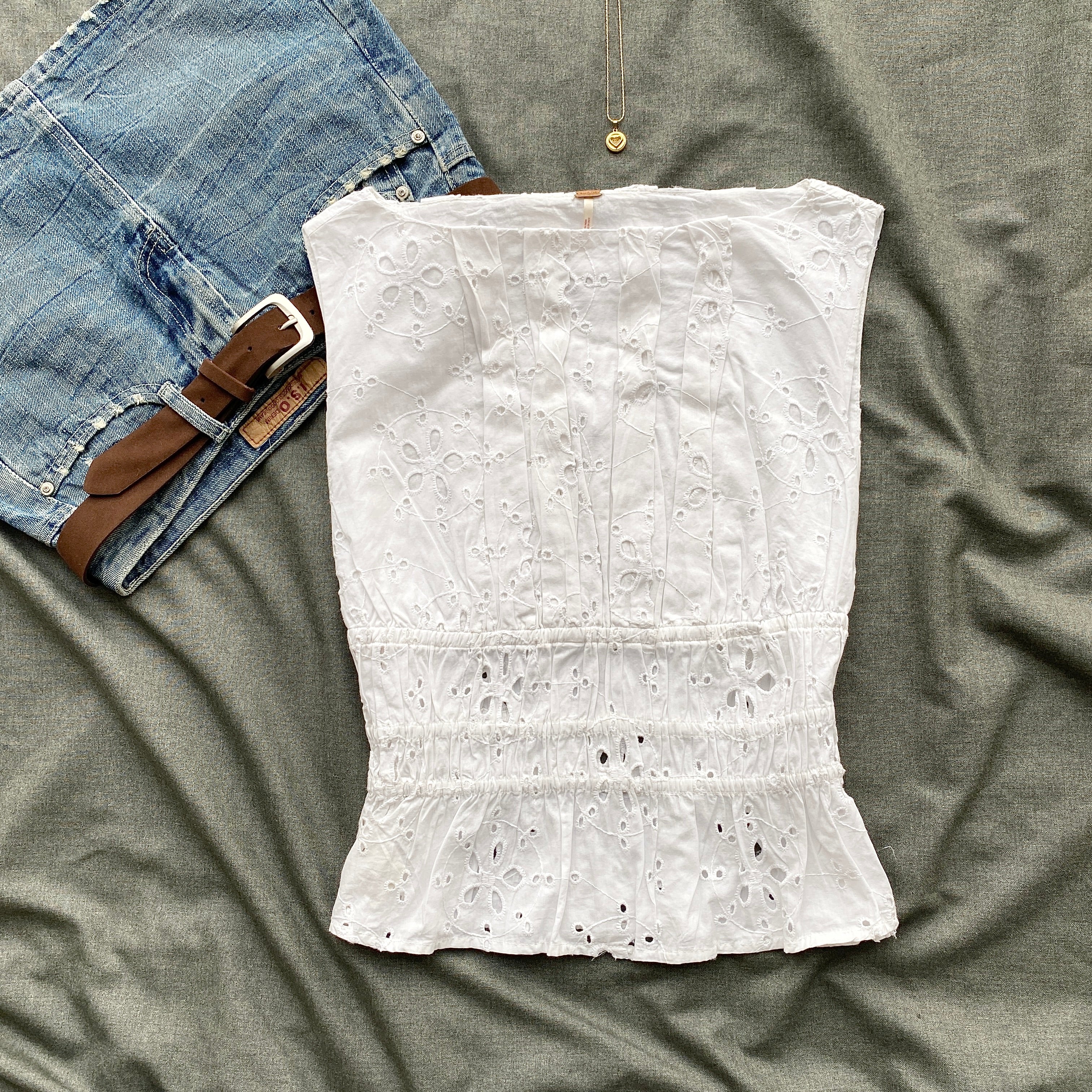 WHITE EYELET TOP FROM FREE PEOPLE (Two sizes)