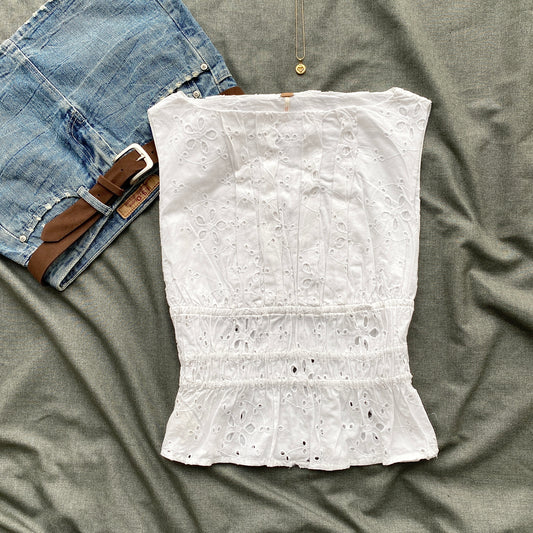 WHITE EYELET TOP FROM FREE PEOPLE (Two sizes)