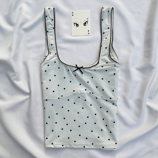 POLKA DOT TANK TOP (Bust : 28-32, Upper Waist : 24-28)