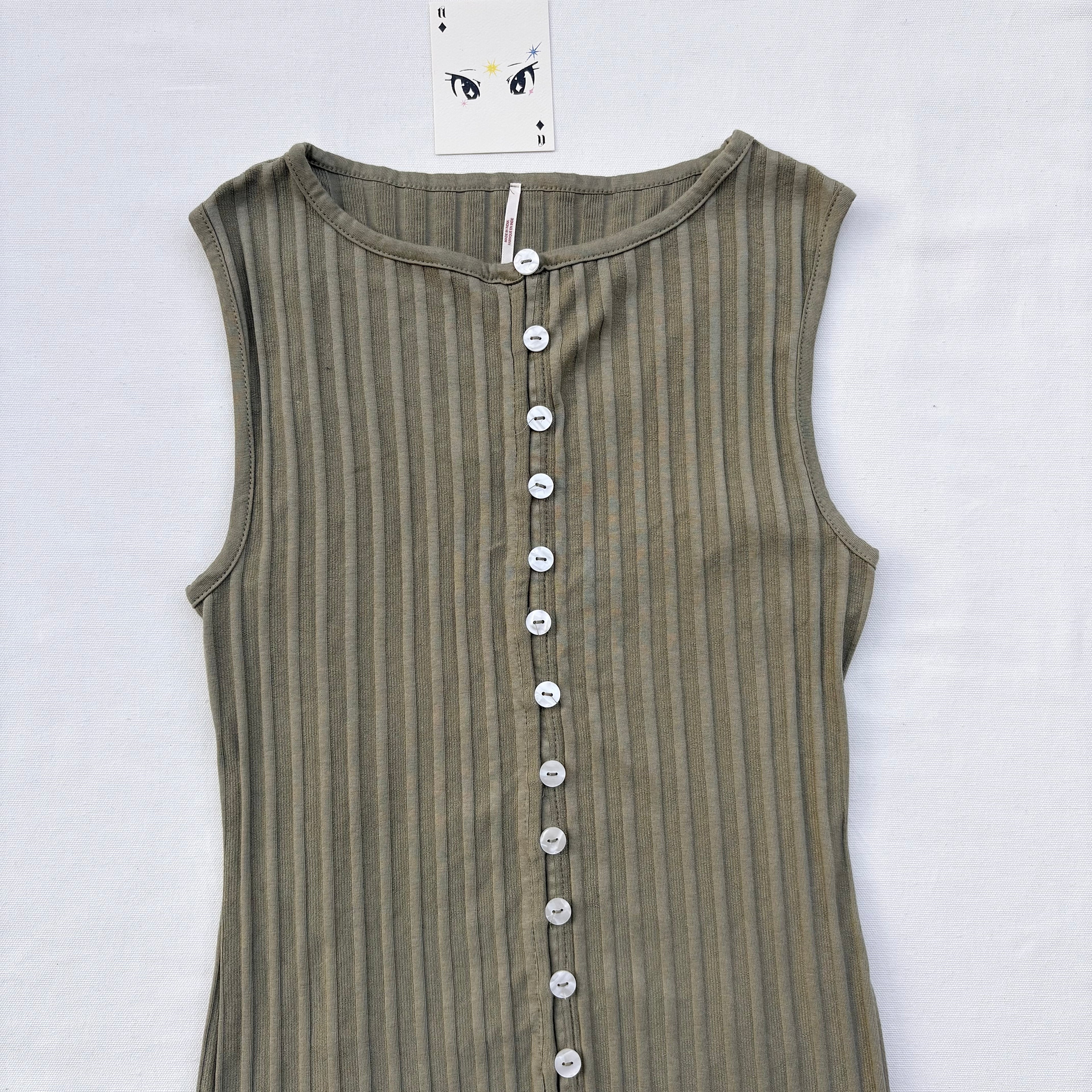 GREEN STRIPED TOP (Bust : 30-34, Upper Waist : 24-28)