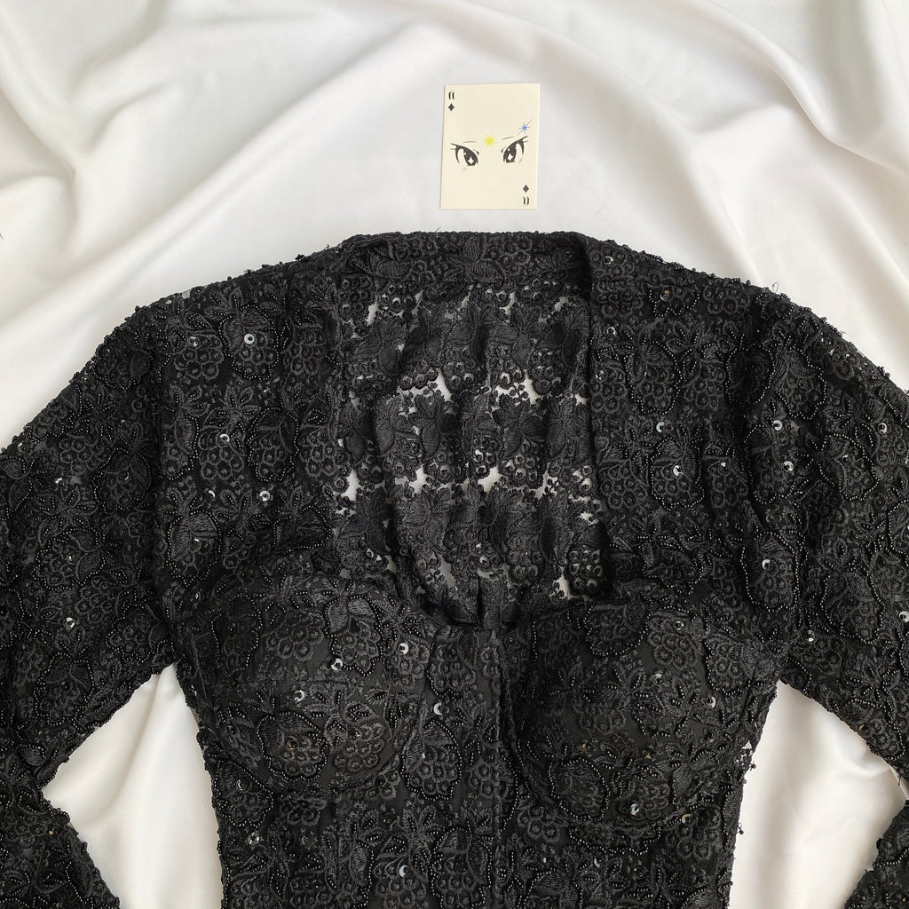 BLACK EMBELLISHED CORSET (Bust : 30-34, Upper Waist : 26-29)