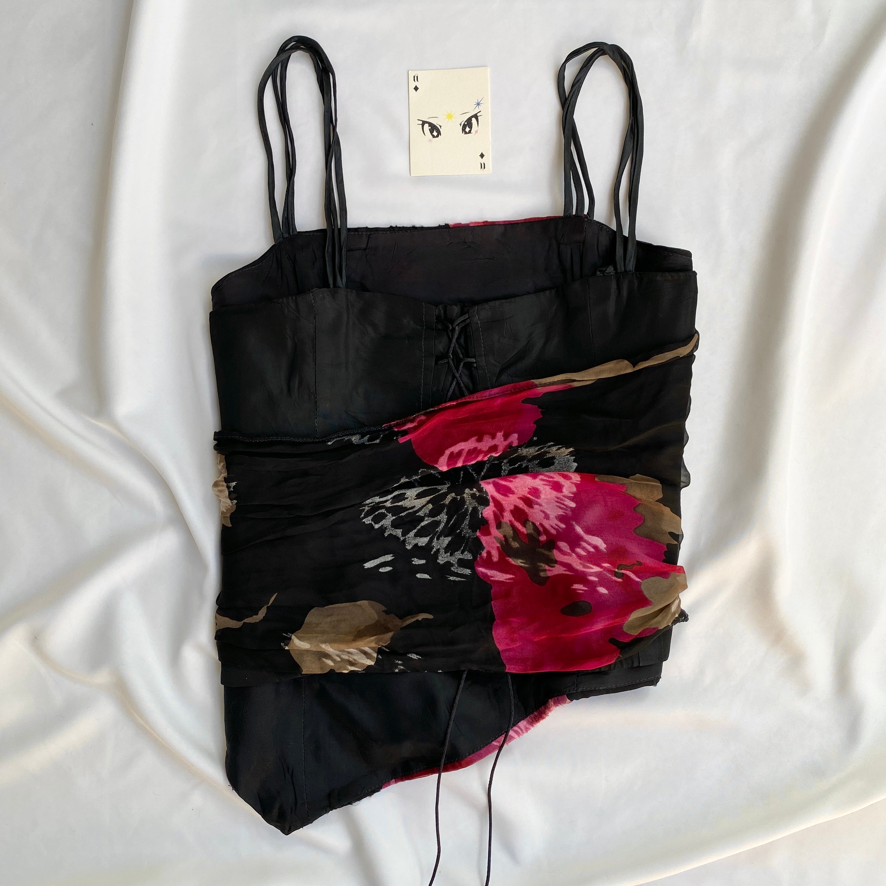 FLORAL ASYMMETRIC CORSET (Bust : 36-38, Upper Waist : 34-36)