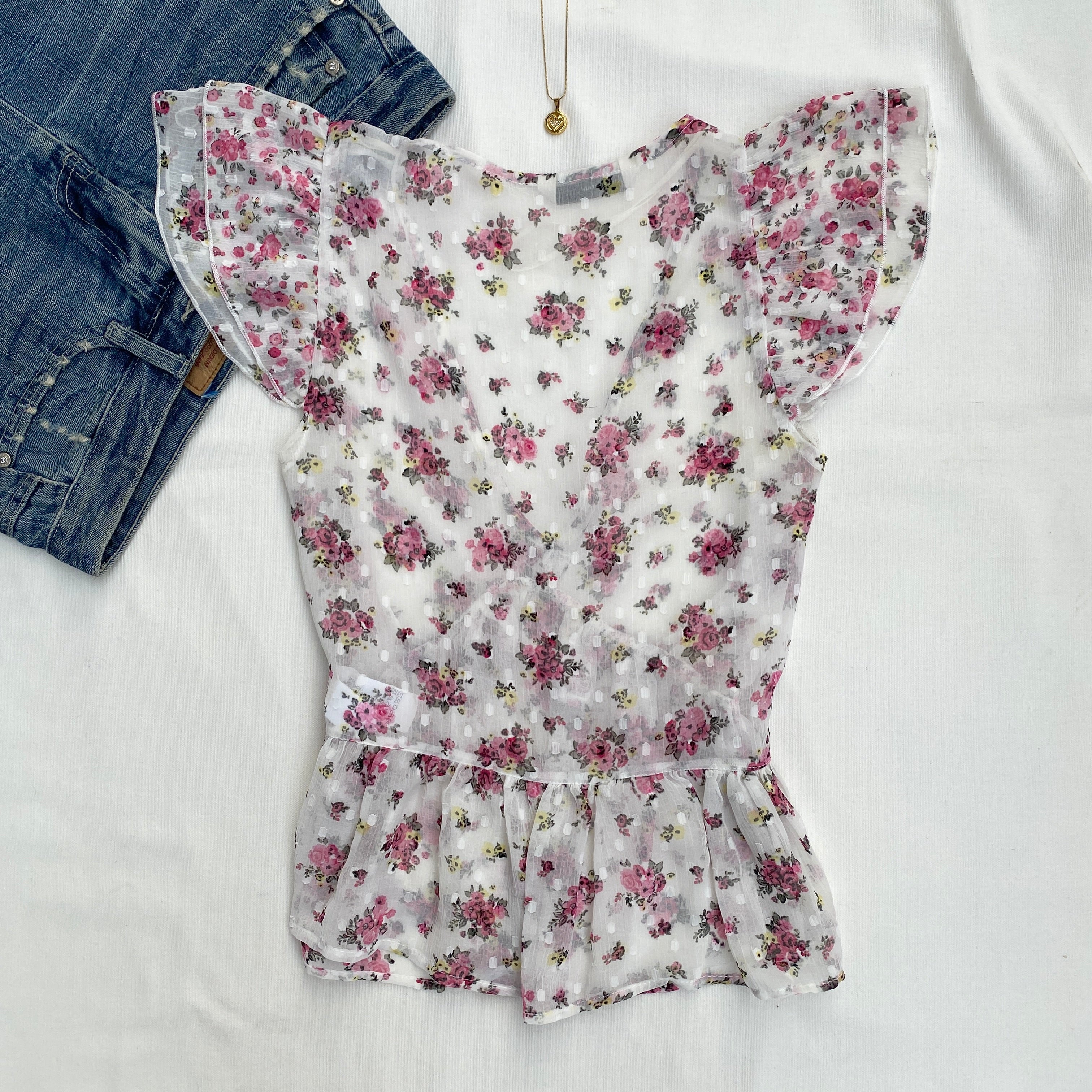 FLORAL TOP FROM STRADIVARIUS (Bust : 32-34, Upper Waist : 26-28)