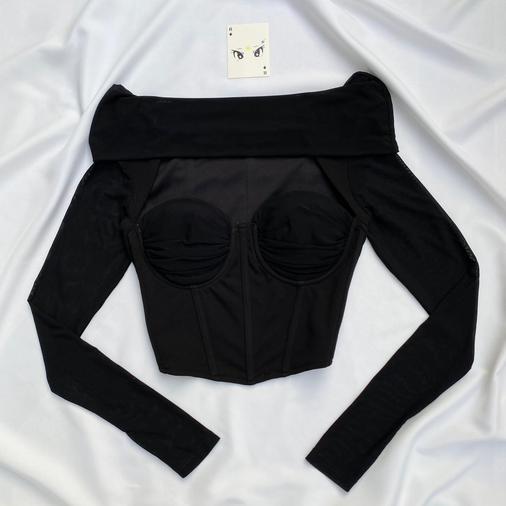 BLACK CORSET (Bust : 32-34, Upper Waist : 26-32)