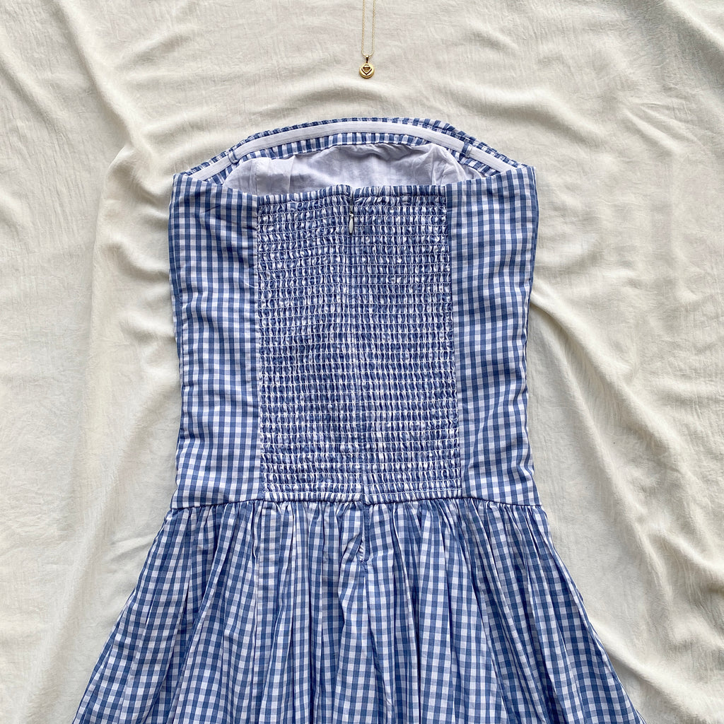 GINGHAM CORSET DRESS FROM ABERCROMBIE AND FITCH (Bust : 30-34, Upper Waist : 27-30)