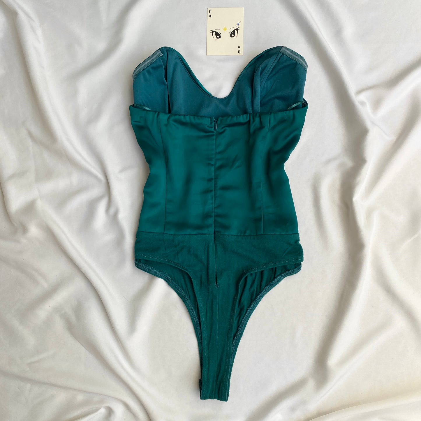 TEAL CORSET BODYSUIT FROM SUPERDOWN (Bust : 30-34, Upper Waist : 25-27)