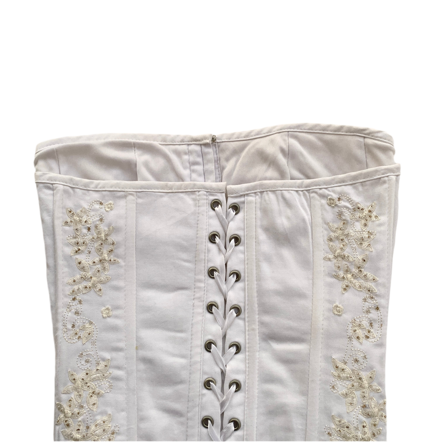 WHITE EMBELLISHED CORSET