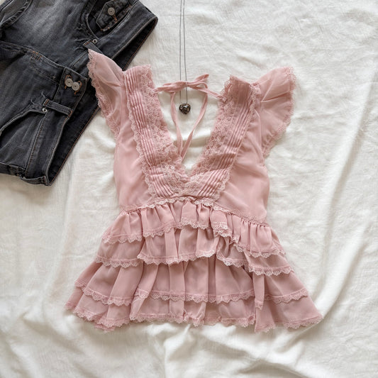 AMELIE TOP IN PINK (Bust : 30-34, Upper Waist : 24-29)