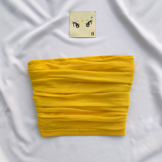 YELLOW RUCHED TOP (BUST : 28-32)
