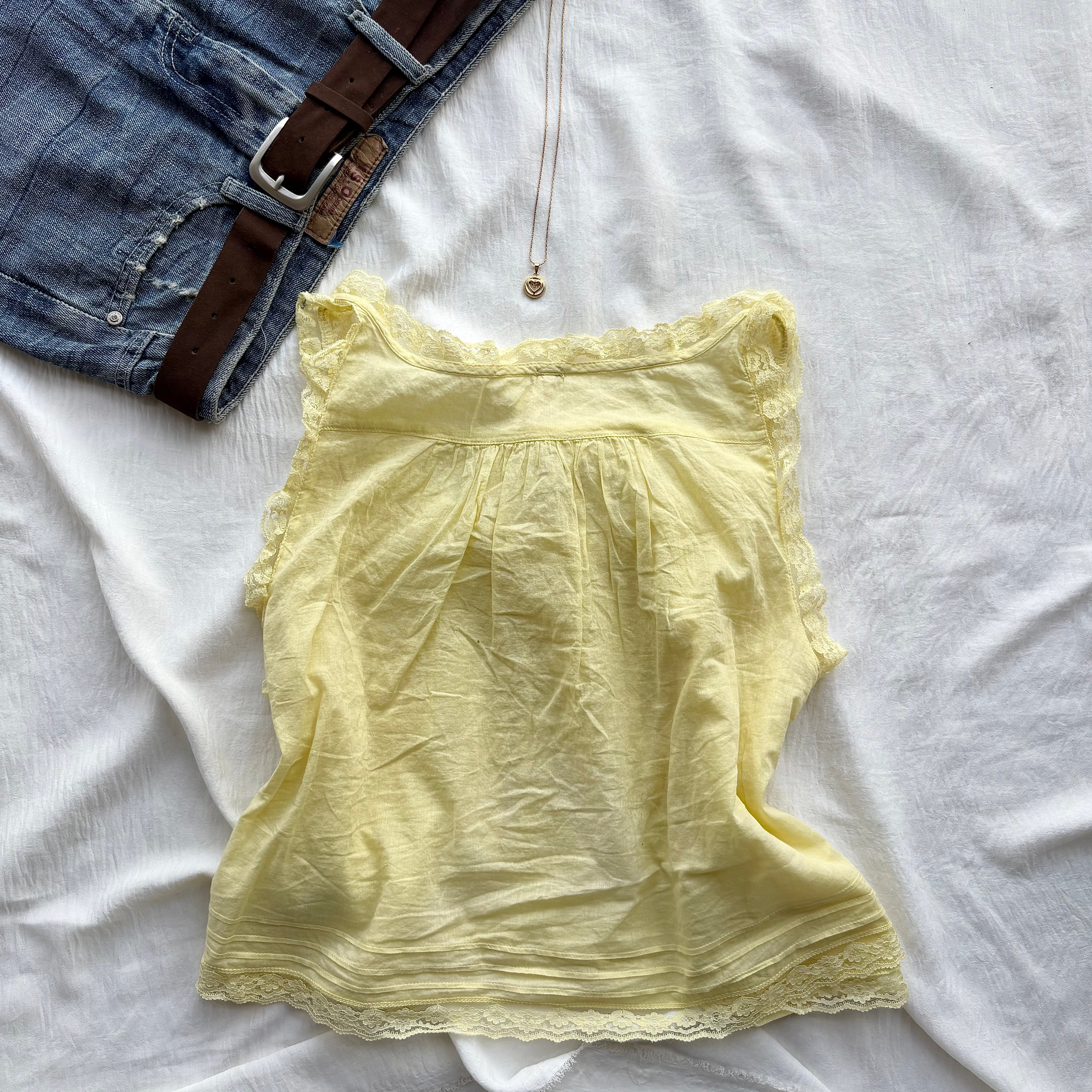 YELLOW LACE TOP FROM FREE PEOPLE (Two sizes)