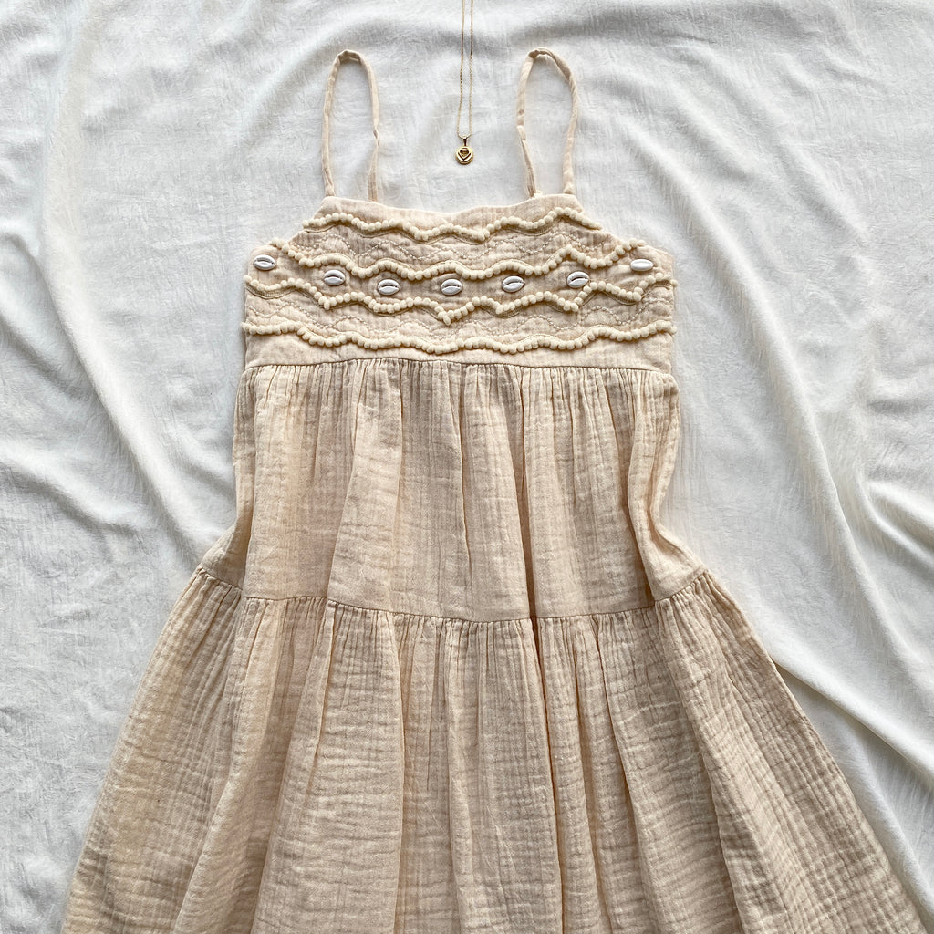 SHELL DRESS IN CREAM (Sizes available)
