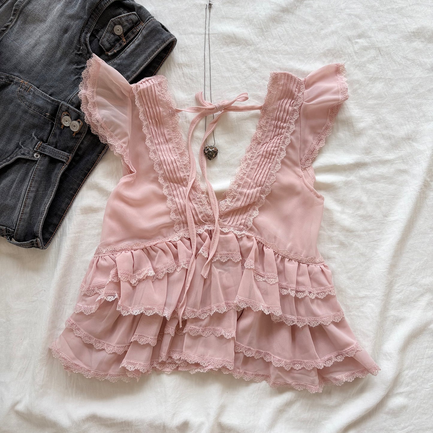 AMELIE TOP IN PINK (Bust : 30-34, Upper Waist : 24-29)
