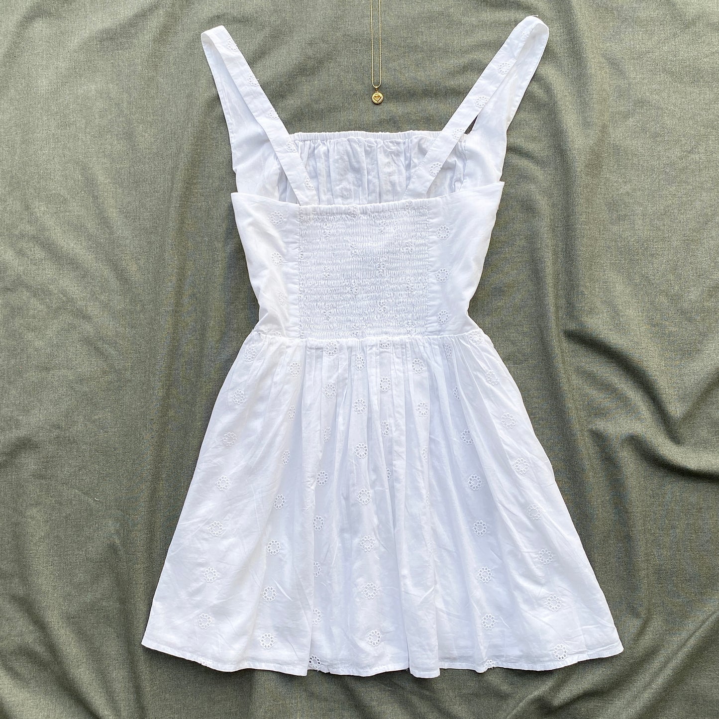 WHITE EYELET DRESS (Sizes available)