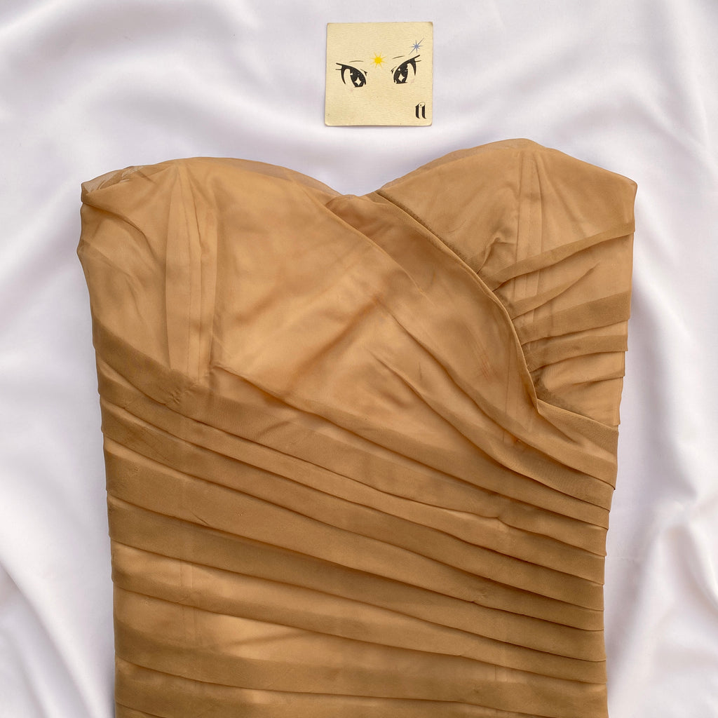 BROWN RUCHED CORSET (Bust : 34-38, Upper Waist : 30-34)