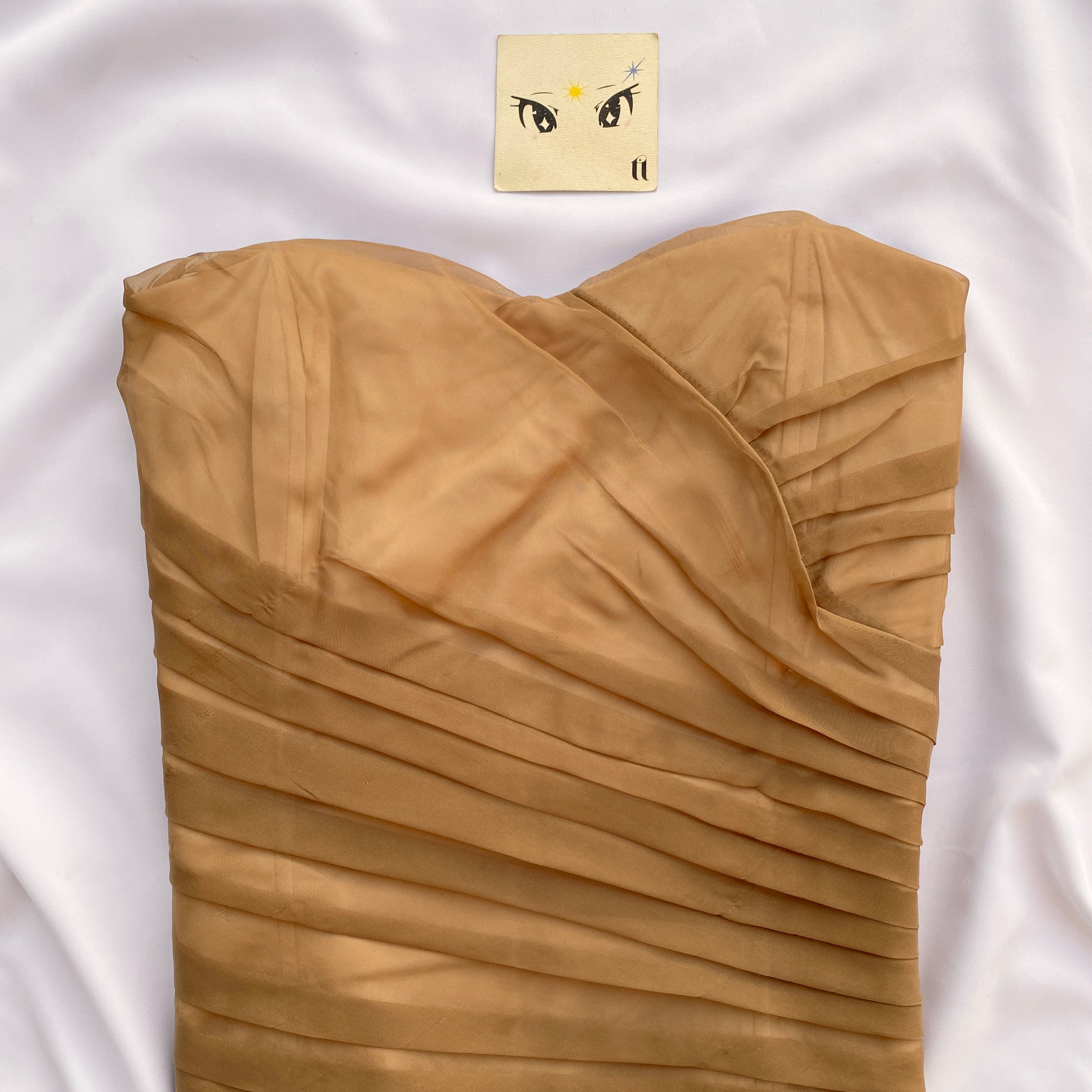 BROWN RUCHED CORSET (Bust : 34-38, Upper Waist : 30-34)