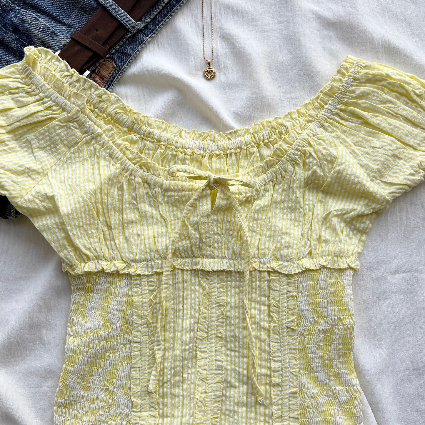 YELLOW PICNIC BLOUSE (Two sizes)