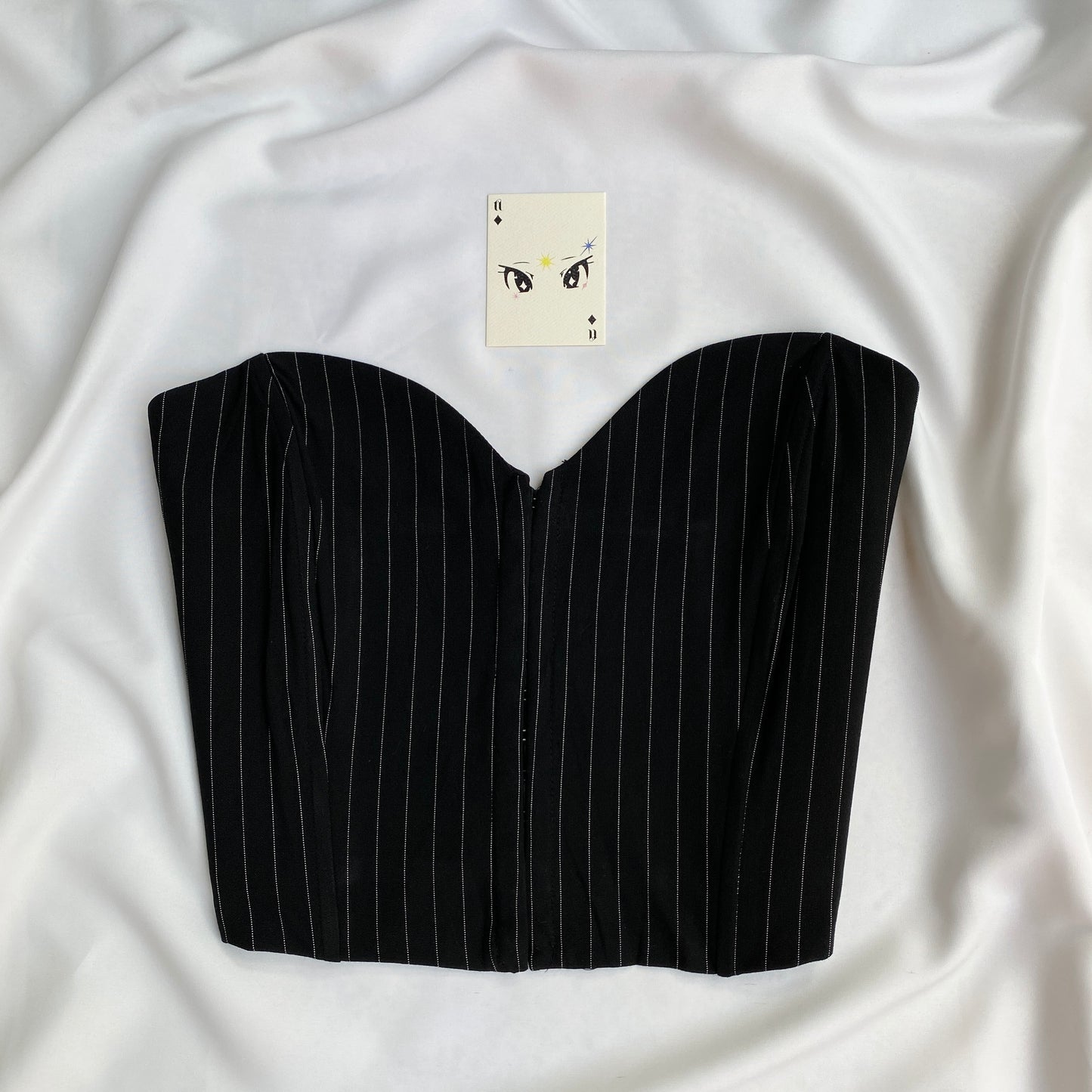 PINSTRIPE SWEETHEART NECKLINE CORSET FROM BERSHKA (Bust : 36-38, Upper Waist : 32-34)