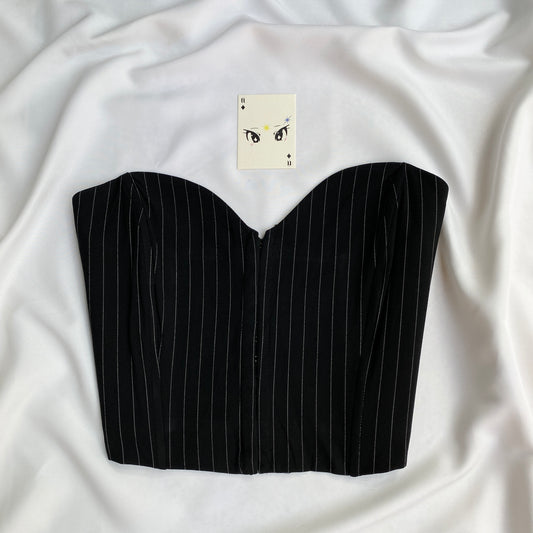 PINSTRIPE SWEETHEART NECKLINE CORSET FROM BERSHKA (Bust : 36-38, Upper Waist : 32-34)