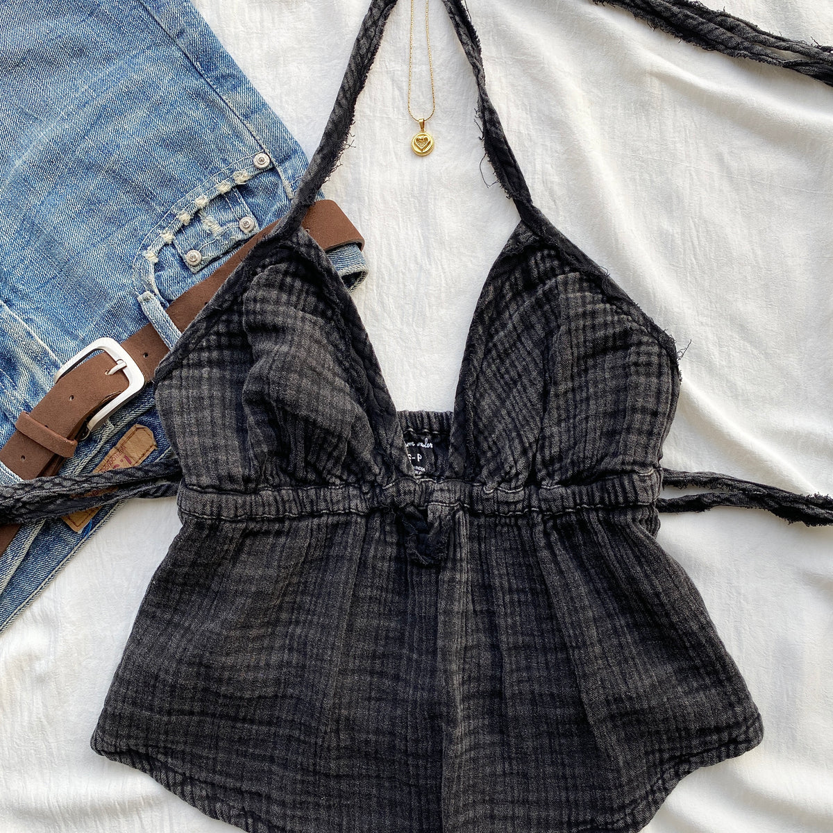 BLACK HALTER TOP FROM FREE PEOPLE (Two sizes)