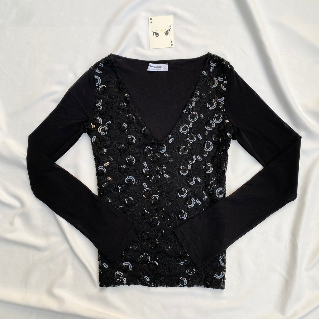 BLACK EMBELLISHED TOP (Bust : 30-34, Upper Waist : 26-32)