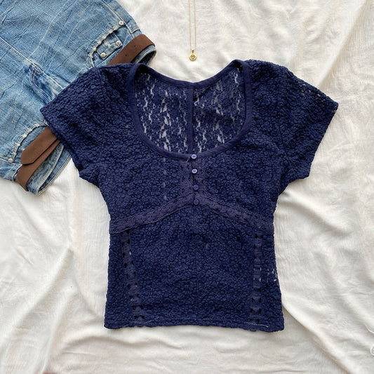 BLUE LACE TOP FROM FREE PEOPLE (Two sizes)