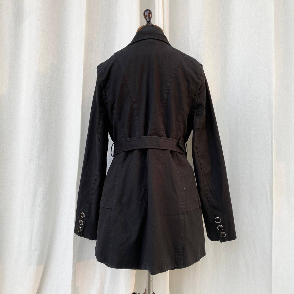 BLACK TRENCH COAT (XS/S/M Adjustable)