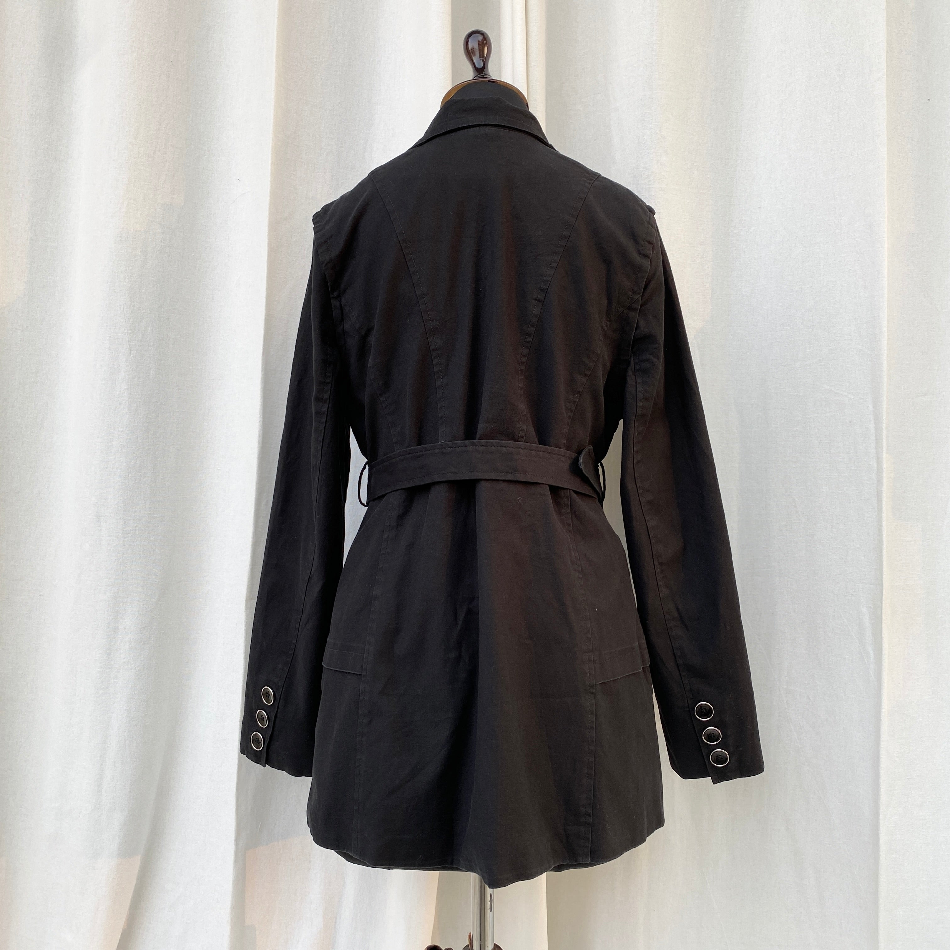 BLACK TRENCH COAT (XS/S/M Adjustable)