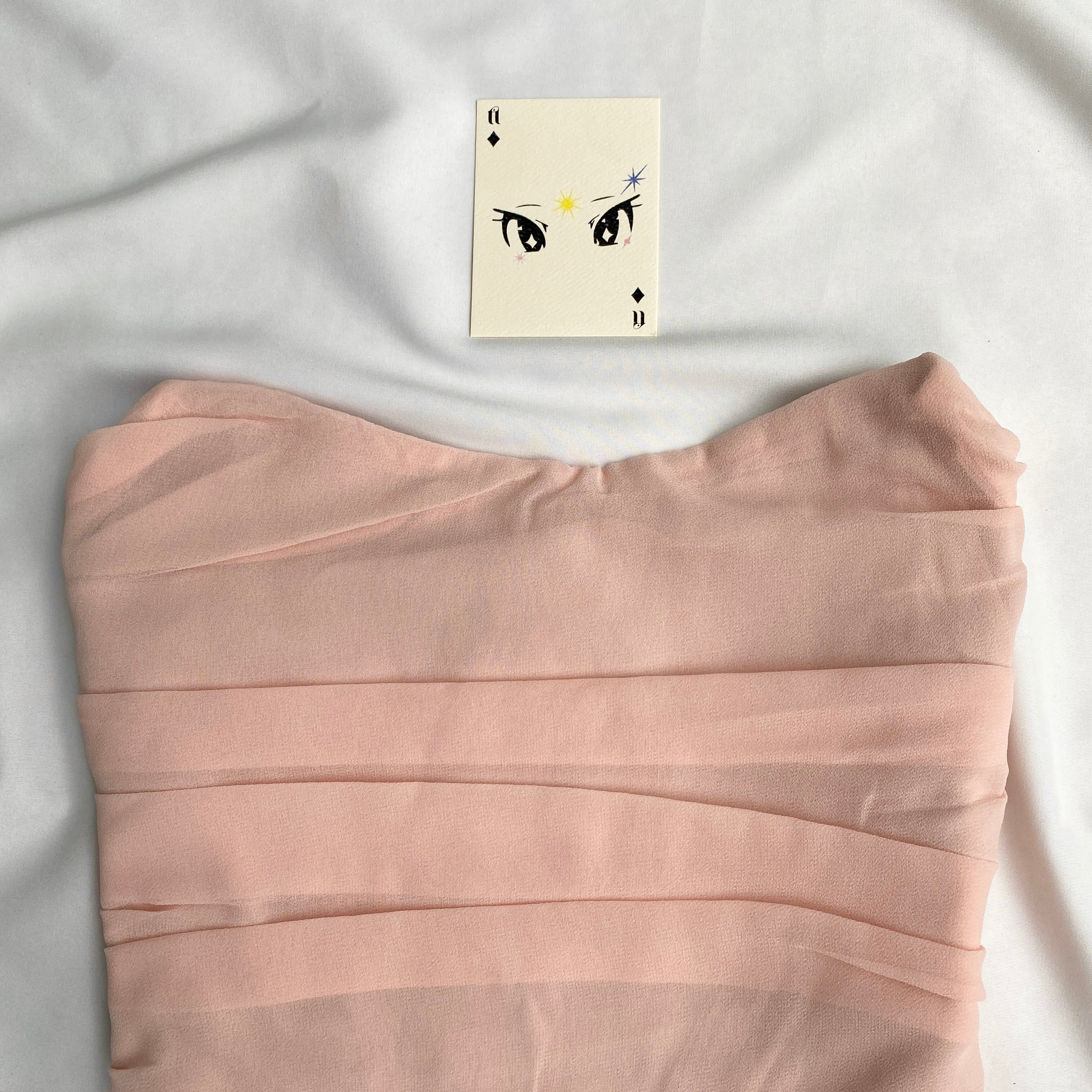 PINK RUCHED CORSET FROM MISGUIDED (Bust : 30-34, Upper Waist : 28-32)