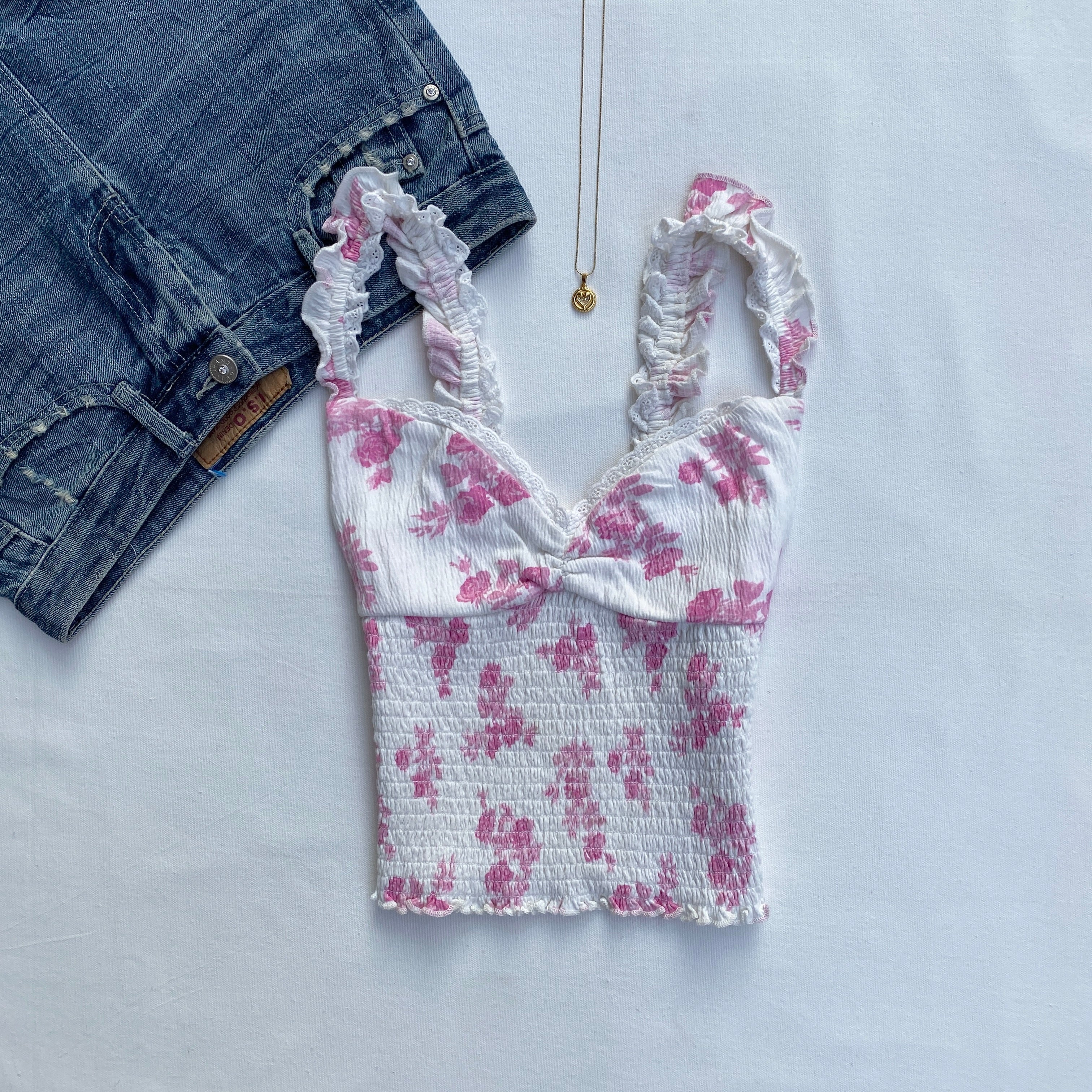 PINK FLORAL CAMI TOP FROM URBAN OUTFITTERS (Sizes available)