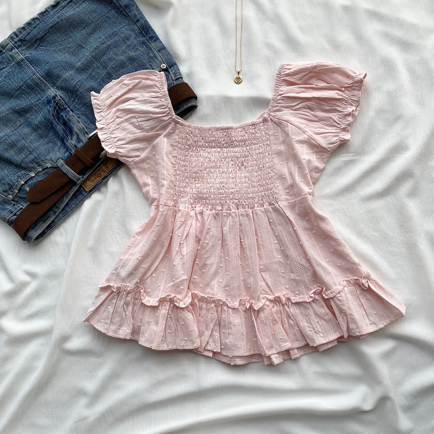 FLEUR TOP IN PINK (Bust : 30-34, Upper Waist : 24-28)