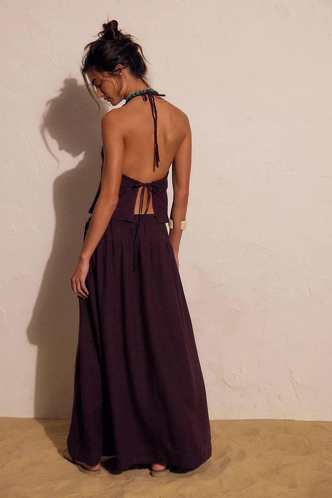 LINEN SET IN FUDGE FROM FREE PEOPLE (Bust : 28-32, Upper Waist : 22-28)