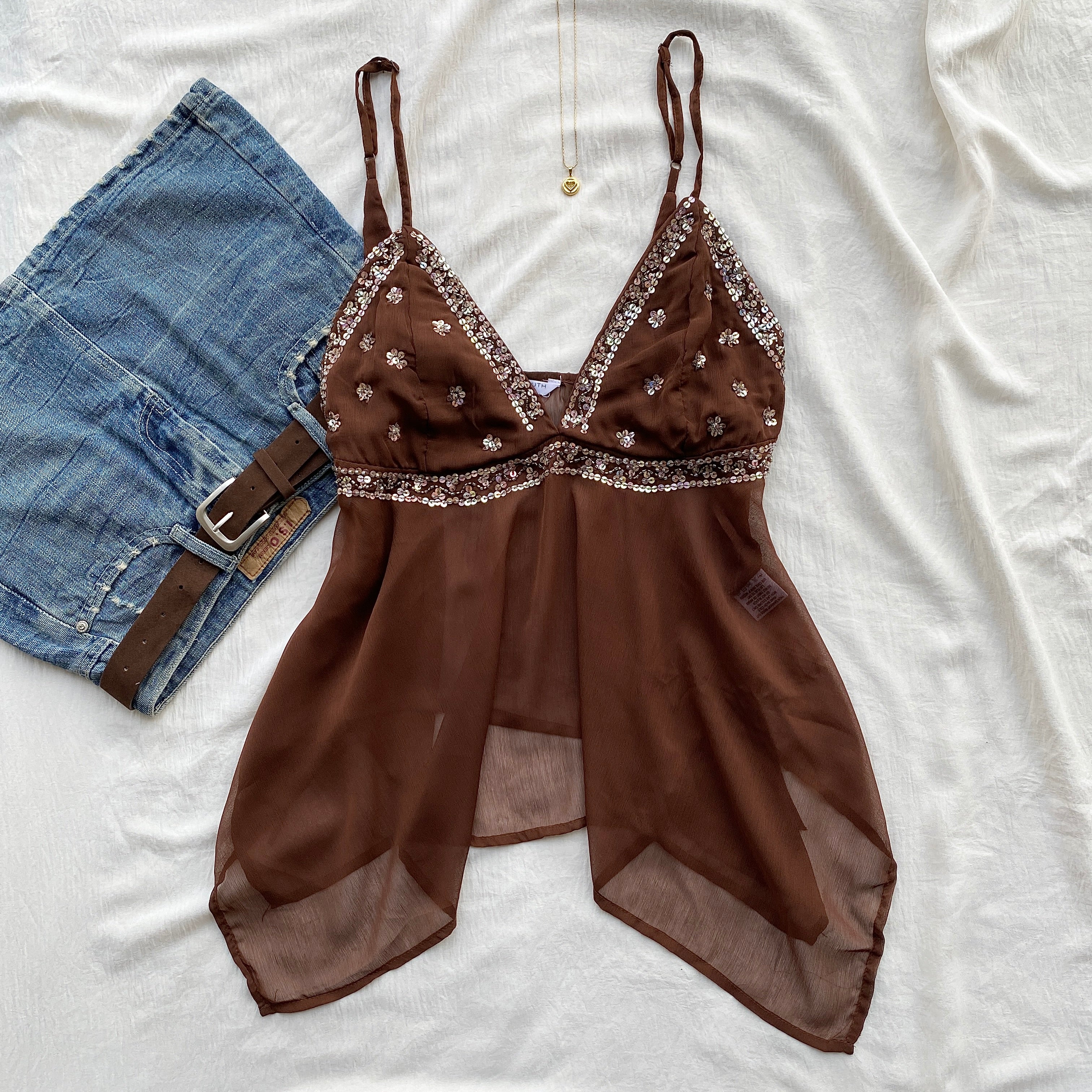 BROWN SEQUIN TOP (Two sizes)