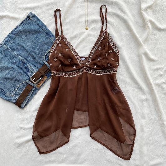 BROWN SEQUIN TOP (Two sizes)