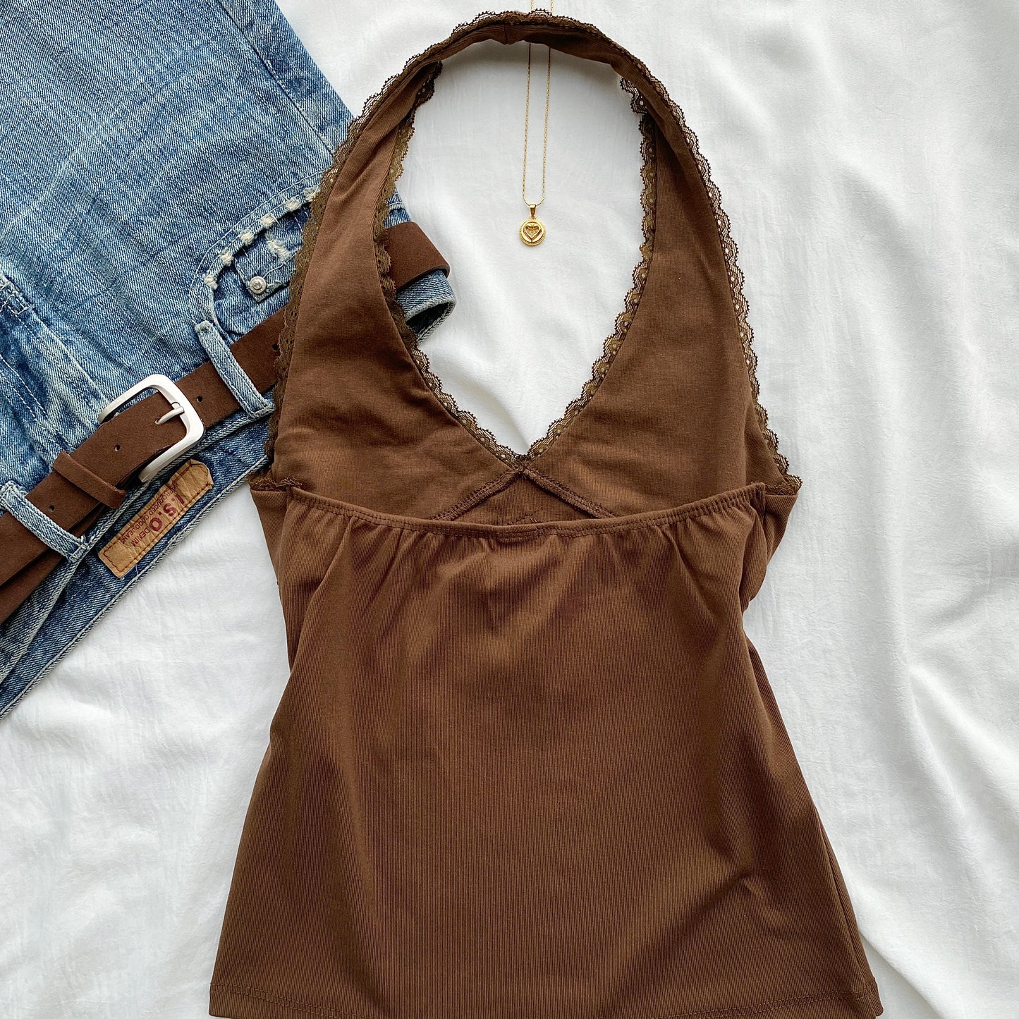BRUNA EMBROIDERED HALTER TOP (Bust : 30-34, Upper Waist : 23-28)