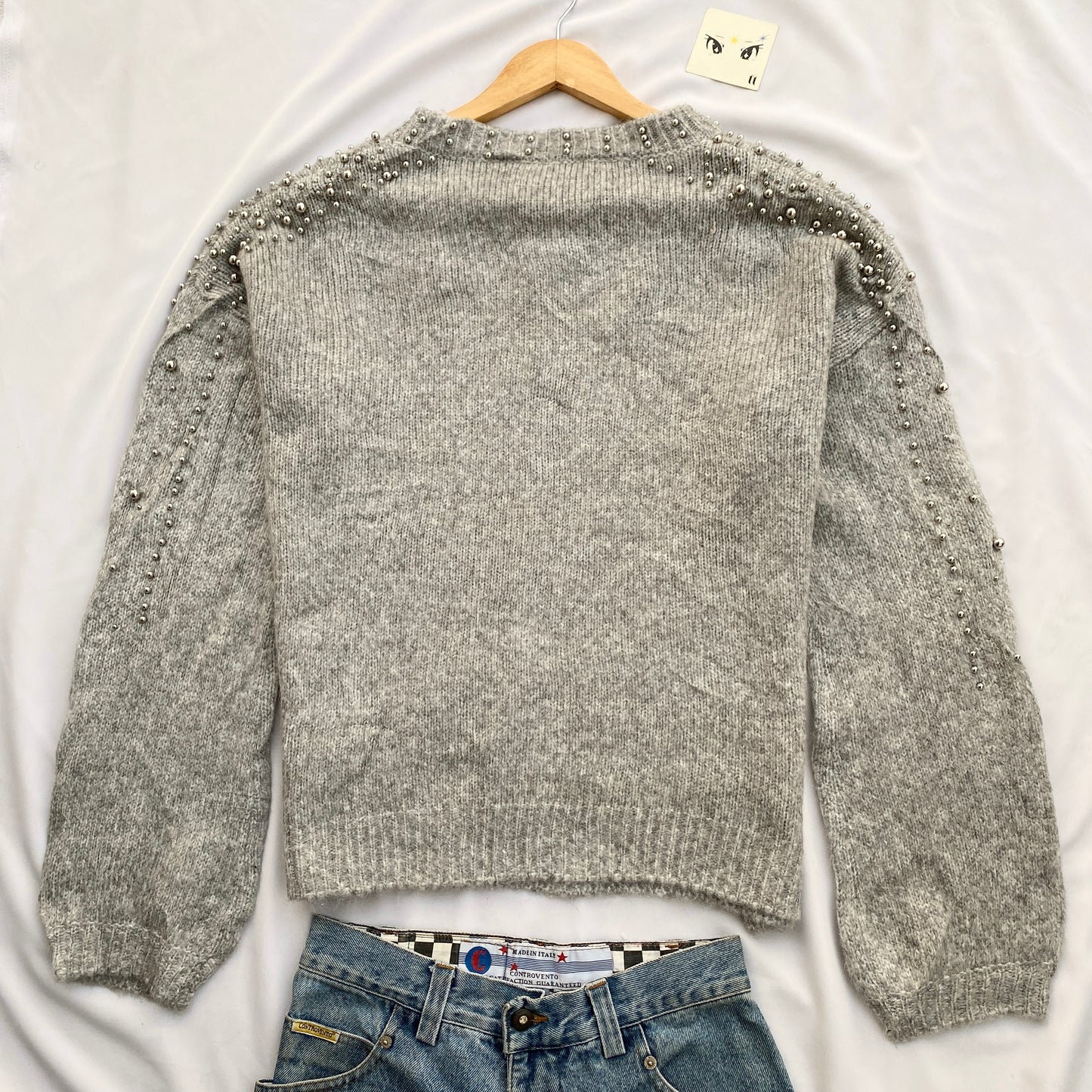 GREY STUDDED KNIT