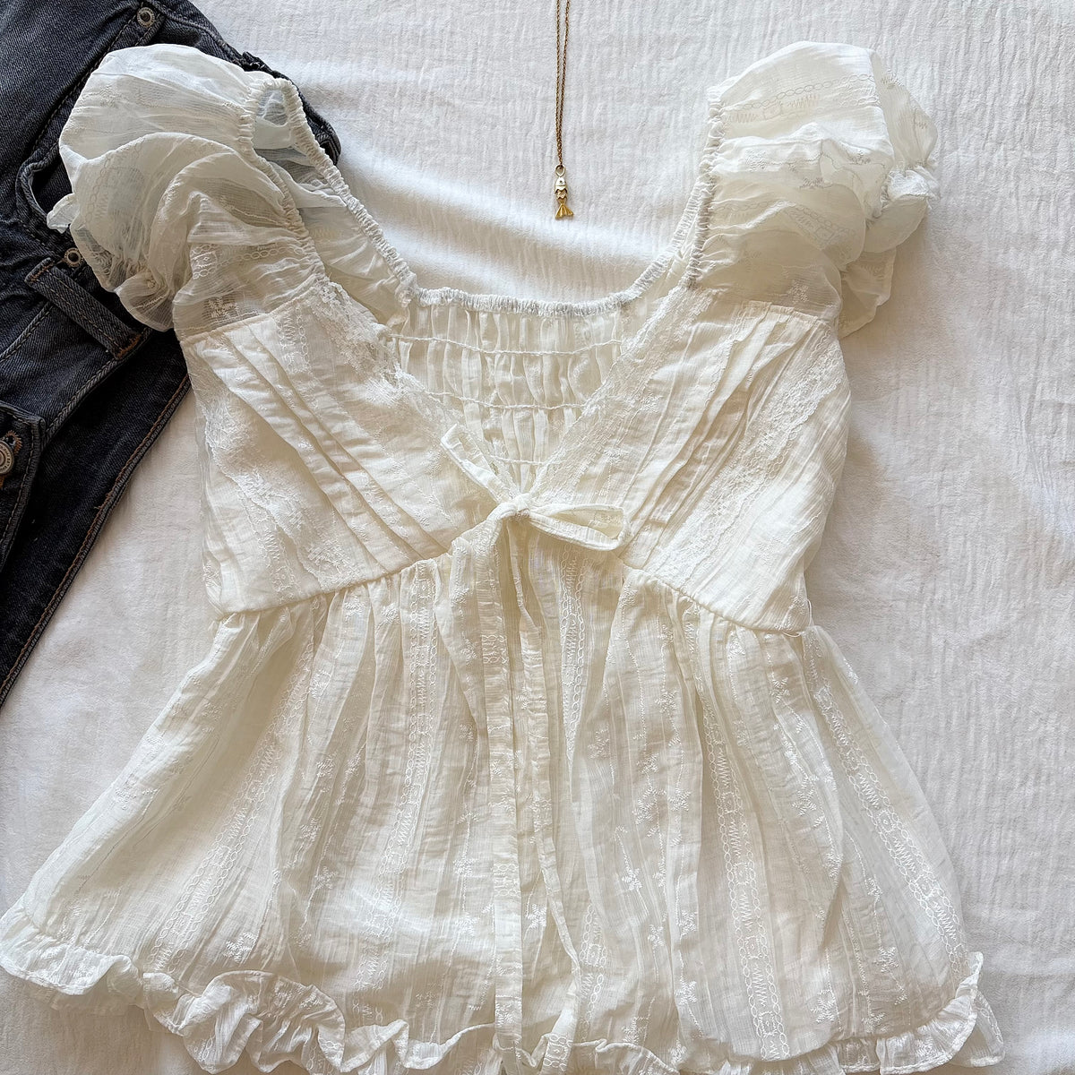 ODETTA TOP IN YELLOW (Bust : 30-34, Upper Waist : 24-28)