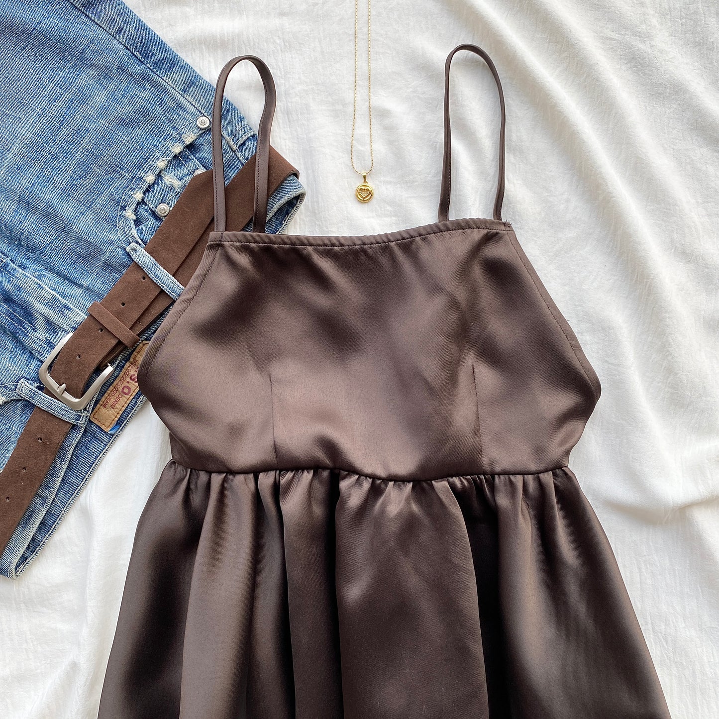 BROWN SATIN TOP (Bust : 30-34, Upper Waist : 24-28)