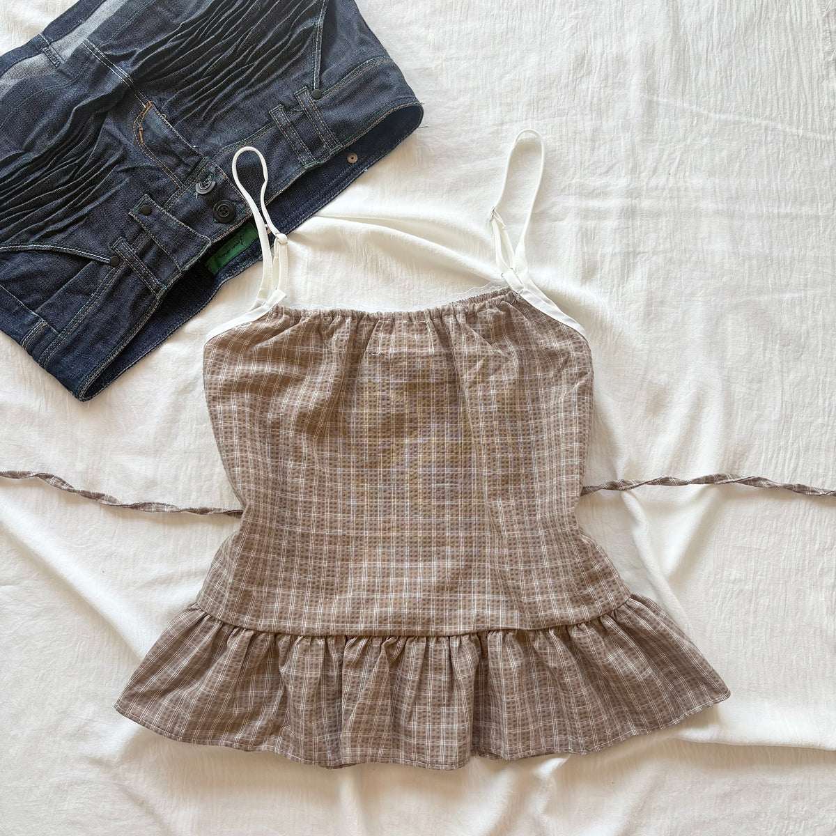 ROSIE PLAID TOP (Bust : 30-34, Upper Waist : 24-28)