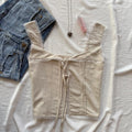 BEIGE TIE UP TOP (Bust : 28-34, Upper Waist : 22-26)