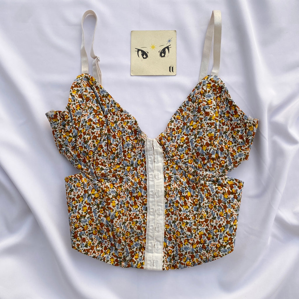 FLORAL CORSET FROM GARAGE (Bust : 30-34, Upper Waist : 24-28)