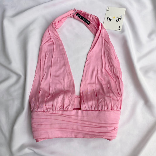 PINK HALTER TOP FROM ZARA (Bust : 28-32, Upper Waist : 24-28)