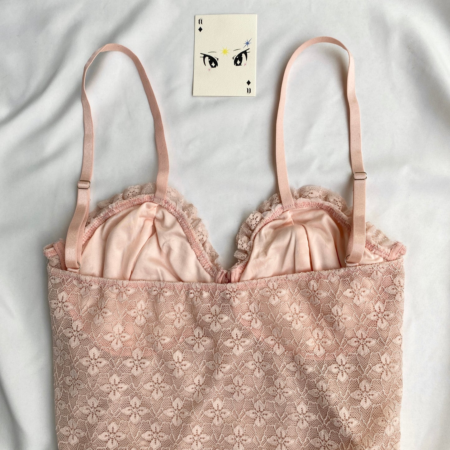 PINK LACE BUSTIER (Bust : 38-40, Upper Waist : 34-38)
