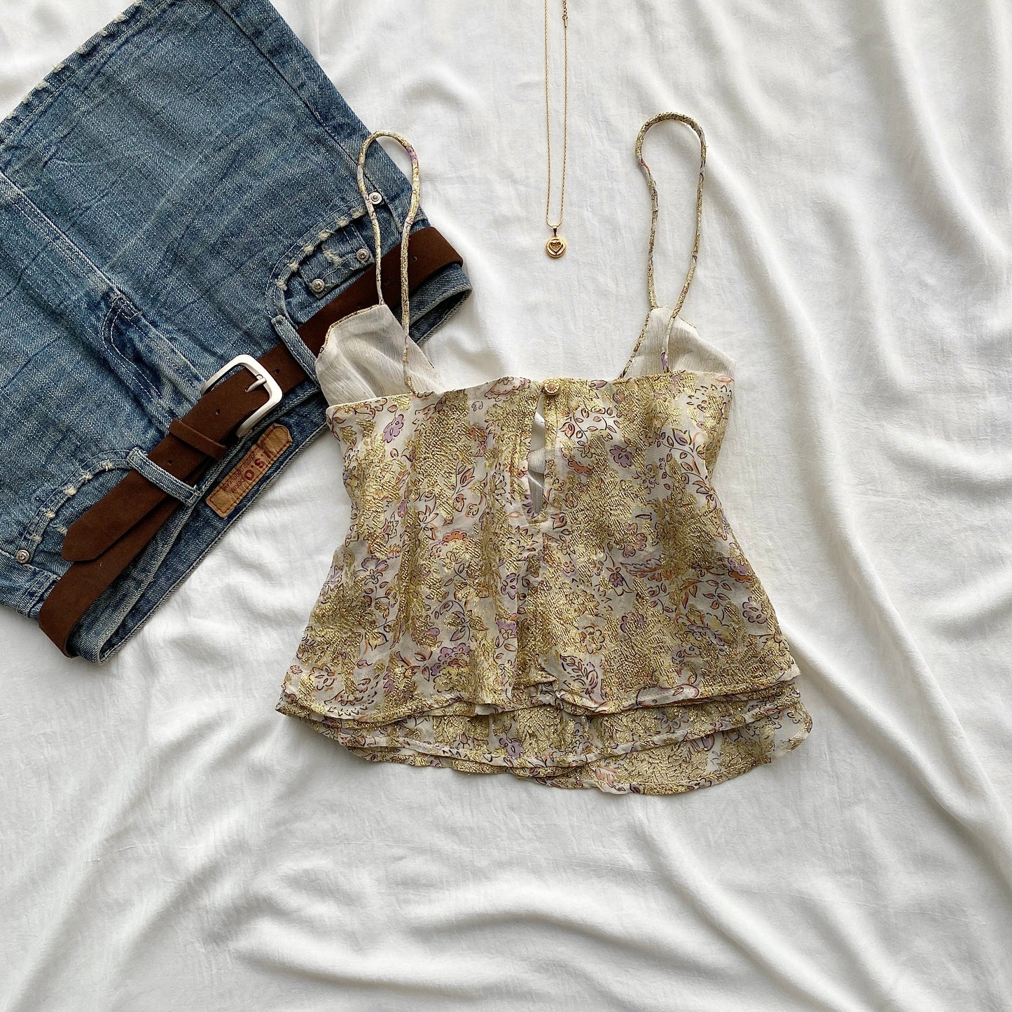 METALLIC THREAD TOP FROM ZARA (Bust : 32-34, Upper Waist : 26-32)