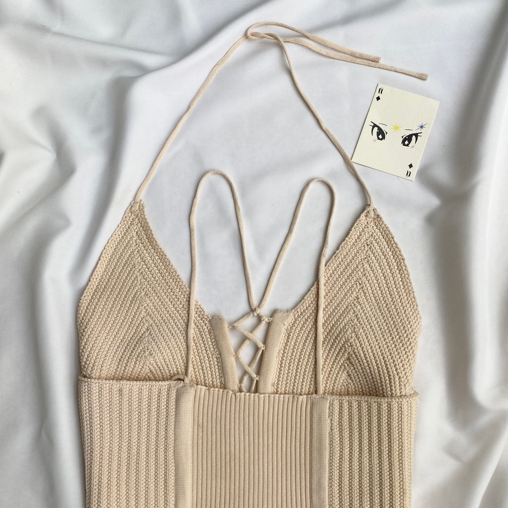 BEIGE KNIT CORSET (Bust : 34-36, Upper Waist : 28-36)