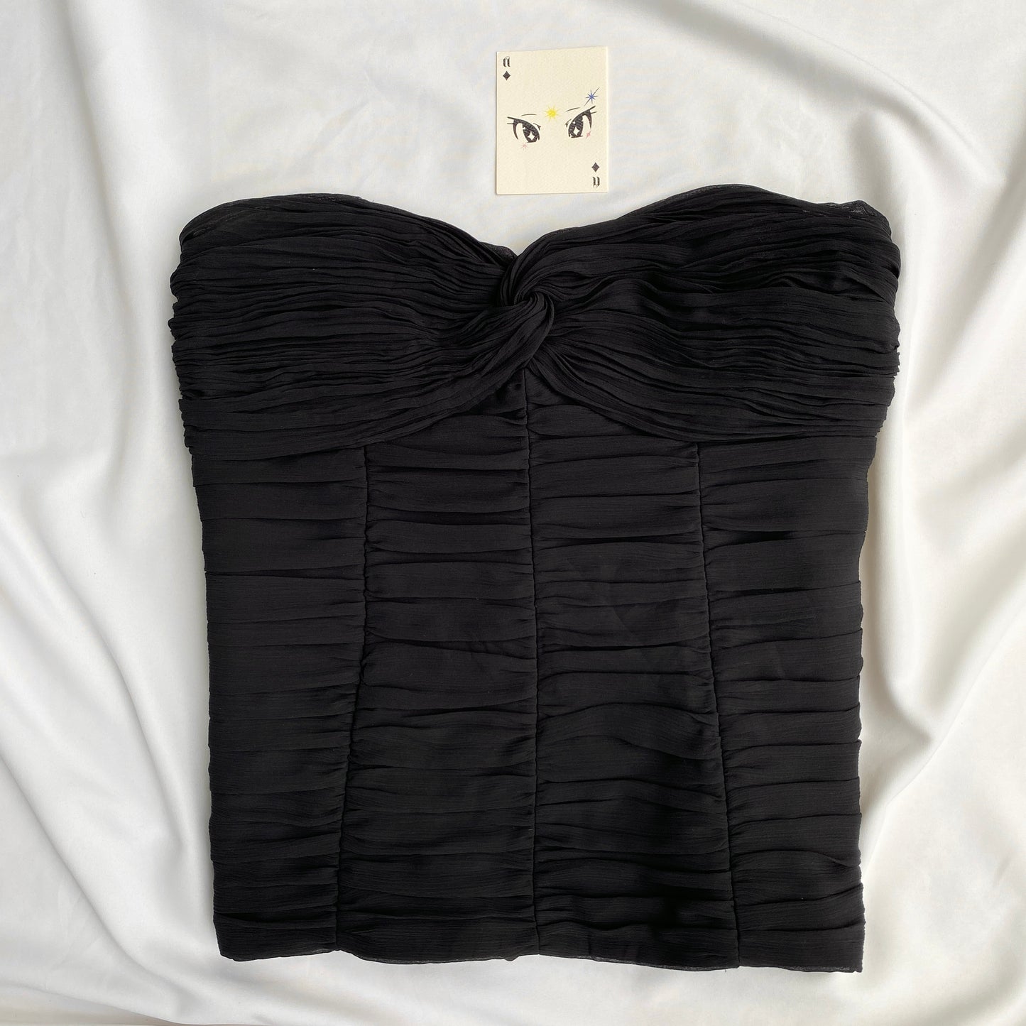 BLACK RUCHED CORSET FROM MARKS AND SPENCER (Bust : 36-38, Upper Waist : 32-34)