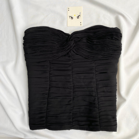 BLACK RUCHED CORSET FROM MARKS AND SPENCER (Bust : 36-38, Upper Waist : 32-34)