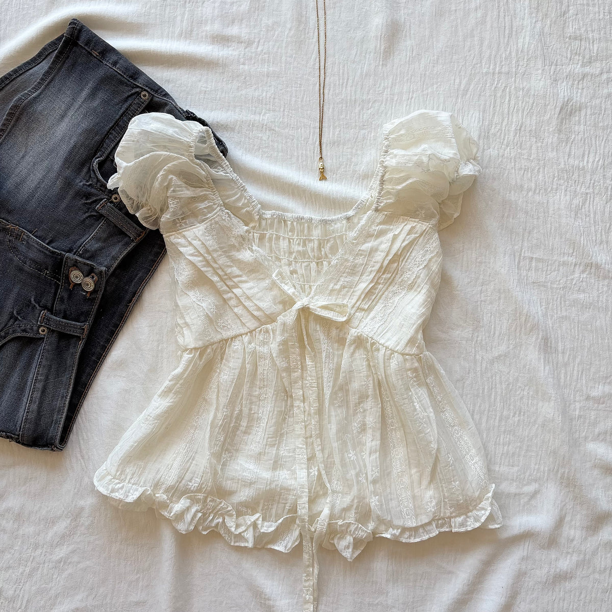 ODETTA TOP IN YELLOW (Bust : 30-34, Upper Waist : 24-28)