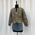 OLIVE GREEN EMBROIDERED JACKET FROM MANGO